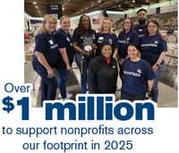Over $1 million to support nonprofits across our footprint.